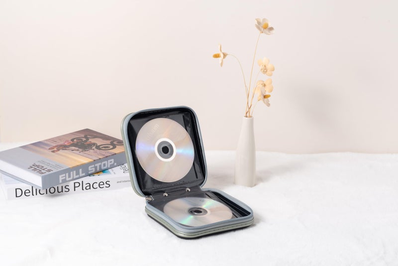 Home Wing Hard Plastic CD/DVD Binder, Portable Storage wallet 30-capacity, Green - Image 5